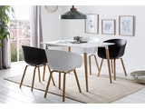 SalesFever® Essgruppe 2 Stühle weiß / 2 Stühle schwarz weiß mit Tisch 120x80 cm und 4 Stühlen 5-tlg. Nordin 390290 Miniaturansicht - 1