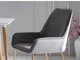 SalesFever® Polsterstuhl grau 2er Set Samtstoff mit Armlehnen Messing Stuhl LINNEA 381717 Miniaturansicht - 5