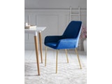 SalesFever® Polsterstuhl blau 2er Set Samtstoff mit Armlehnen Messing Stuhl LINNEA 381724 Miniaturansicht - 3
