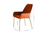 SalesFever® Polsterstuhl kupfer 2er Set Samtstoff mit Armlehnen Messing Stuhl LINNEA 391921 Miniaturansicht - 4