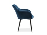 SalesFever® Polsterstuhl blau Samt mit Armlehnen und Knopfheftung Fran 389980 Miniaturansicht - 6