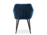 SalesFever® Polsterstuhl blau Samt mit Armlehnen und Knopfheftung Fran 389980 Miniaturansicht - 9