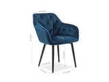 SalesFever® Polsterstuhl blau Samt mit Armlehnen und Knopfheftung Fran 389980 Miniaturansicht - 5