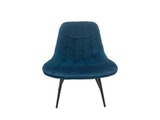 SalesFever® Loungesessel blau XXL-Sitzfläche Steppung Samt Metall schwarz CHICAGO 390535 Miniaturansicht - 3