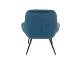 SalesFever® Loungesessel blau XXL-Sitzfläche Steppung Samt Metall schwarz CHICAGO 390535 Miniaturansicht - 6