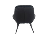 SalesFever® Loungesessel schwarz XXL-Sitzfläche Steppung Samt Metall schwarz CHICAGO 390573 Miniaturansicht - 6