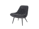 SalesFever® Loungesessel grau XXL-Sitzfläche Steppung Samt Metall schwarz CHICAGO 390580 Miniaturansicht - 2