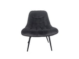 SalesFever® Loungesessel grau XXL-Sitzfläche Steppung Samt Metall schwarz CHICAGO 390580 Miniaturansicht - 3