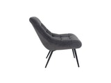 SalesFever® Loungesessel grau XXL-Sitzfläche Steppung Samt Metall schwarz CHICAGO 390580 Miniaturansicht - 4