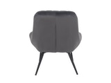 SalesFever® Loungesessel grau XXL-Sitzfläche Steppung Samt Metall schwarz CHICAGO 390580 Miniaturansicht - 6