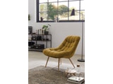 SalesFever® Loungesessel gelb XXL-Sitzfläche Steppung Samt Metall Holzoptik CHICAGO 390610 Miniaturansicht - 1