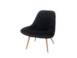 SalesFever® Loungesessel schwarz XXL-Sitzfläche Steppung Samt Metall Holzoptik CHICAGO 390634 Miniaturansicht - 2