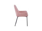 SalesFever® Polsterstuhl rose 2er Set Strukturstoff mit Armlehnen Metall schwarz Stuhl LINNEA 391952 Miniaturansicht - 6
