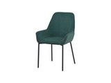 SalesFever® Polsterstuhl tannengrün 2er Set Strukturstoff mit Armlehnen Metall schwarz Stuhl LINNEA 391976 Miniaturansicht - 3
