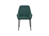 SalesFever® Polsterstuhl tannengrün 2er Set Strukturstoff mit Armlehnen Metall schwarz Stuhl LINNEA 391976 Miniaturansicht - 4