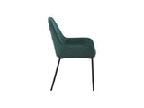 SalesFever® Polsterstuhl tannengrün 2er Set Strukturstoff mit Armlehnen Metall schwarz Stuhl LINNEA 391976 Miniaturansicht - 6