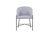 SalesFever® Polsterstuhl hellgrau Strukturstoff mit Armlehnen Metall schwarz Stuhl SJARD 392003 Miniaturansicht - 3