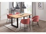 SalesFever® Polsterstuhl dusty pink Strukturstoff mit Armlehnen Metall schwarz Stuhl SJARD 392027 Miniaturansicht - 5