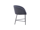 SalesFever® Polsterstuhl dunkelgrau Strukturstoff mit Armlehnen Metall schwarz Stuhl SJARD 392041 Miniaturansicht - 4