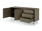SalesFever® Sideboard Grau mit 2 Türen und 3 Schubladen Beine Messing LOTTA 393000 Miniaturansicht - 3