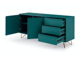 SalesFever® Sideboard Blau mit 2 Türen und 3 Schubladen Beine Messing LOTTA 393543 Miniaturansicht - 3