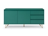 SalesFever® Sideboard Grün mit 2 Türen und 3 Schubladen Beine Messing LOTTA 395073 Miniaturansicht - 1