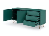 SalesFever® Sideboard Grün mit 2 Türen und 3 Schubladen Beine Messing LOTTA 395073 Miniaturansicht - 3