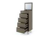 SalesFever® Kommode Grau hoch mit 4 Schubladen und Spiegel Beine Messing LOTTA 393550 Miniaturansicht - 4