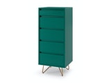 SalesFever® Kommode Grün hoch mit 4 Schubladen und Spiegel Beine Messing LOTTA 395080 Miniaturansicht - 2