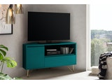 SalesFever® Eck Blau TV-Lowboard mit Schublade Beine Messing LOTTA 393635 Miniaturansicht - 6