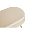 SalesFever® Sitzpouf Beige oval aus Samt, Beine Chrom goldfarben Arielle  395394 Miniaturansicht - 4