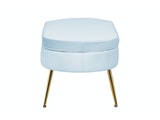 SalesFever® Sitzpouf Hellgrau oval aus Samt, Beine Chrom goldfarben Arielle 395448 Miniaturansicht - 3