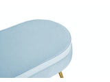 SalesFever® Sitzpouf Hellgrau oval aus Samt, Beine Chrom goldfarben Arielle 395448 Miniaturansicht - 4