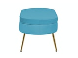 SalesFever® Sitzpouf Blau oval aus Samt Arielle 395431 Miniaturansicht - 3