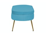 SalesFever® Sitzpouf Blau oval aus Samt, Beine Chrom goldfarben Arielle 395431 Miniaturansicht - 3