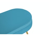 SalesFever® Sitzpouf Blau oval aus Samt Arielle 395431 Miniaturansicht - 4