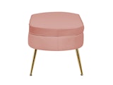 SalesFever® Sitzpouf Rose oval aus Samt, Beine Chrom goldfarben Arielle 395417 Miniaturansicht - 4