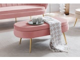 SalesFever® Sitzpouf Rose oval aus Samt, Beine Chrom goldfarben Arielle 395417 Miniaturansicht - 7