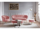 SalesFever® Sitzpouf Rose oval aus Samt, Beine Chrom goldfarben Arielle 395417 Miniaturansicht - 8