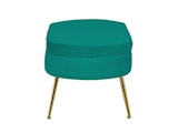 SalesFever® Sitzpouf Grün oval aus Samt, Beine Chrom goldfarben Arielle 395400 Miniaturansicht - 3