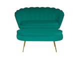 SalesFever® Sitzpouf Grün oval aus Samt, Beine Chrom goldfarben Arielle 395400 Miniaturansicht - 6