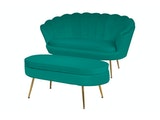 SalesFever® Sitzpouf Grün oval aus Samt Arielle 395400 Miniaturansicht - 5