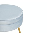 SalesFever® Sitzpouf Hellgrau rund aus Samt, Beine Chrom goldfarben Arielle 395387 Miniaturansicht - 3