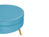 SalesFever® Sitzpouf Blau rund aus Samt Arielle 395370 Miniaturansicht - 3