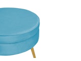 SalesFever® Sitzpouf Blau rund aus Samt, Beine Chrom goldfarben Arielle 395370 Miniaturansicht - 3