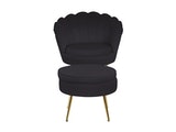 SalesFever® Sitzpouf schwarz rund aus Samt Arielle 395363 Miniaturansicht - 4