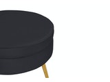 SalesFever® Sitzpouf Schwarz rund aus Samt Arielle 395363 Miniaturansicht - 3