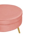 SalesFever® Sitzpouf Rose rund aus Samt, Beine Chrom goldfarben Arielle 395356 Miniaturansicht - 3