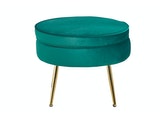 SalesFever® Sitzpouf grün rund aus Samt Arielle 395349 Miniaturansicht - 2