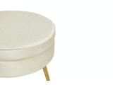 SalesFever® Sitzpouf Beige rund aus Samt, Beine Chrom goldfarben Arielle 395332 Miniaturansicht - 3